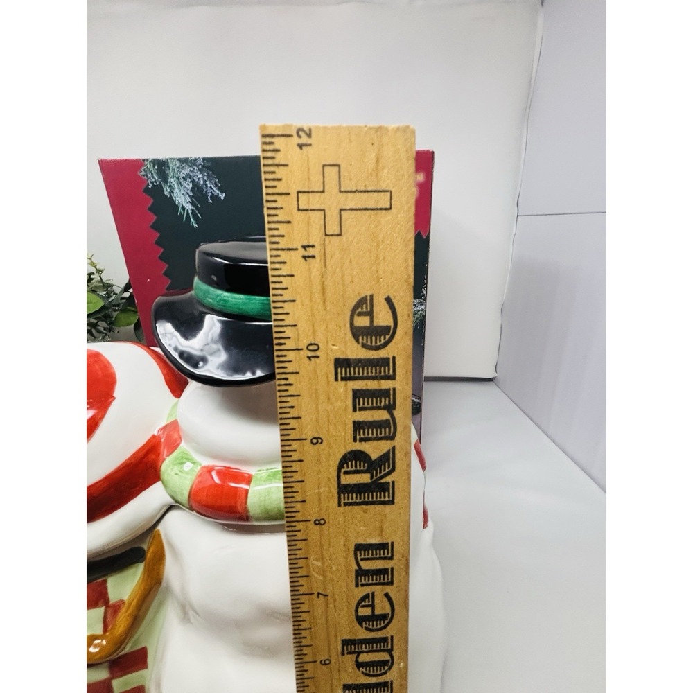 Jolly Snow Men Cookie Jar Let It Snow 1999 Home Trends New In Box Christmas - Picture 10 of 16